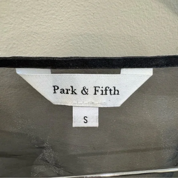 Parks & Fifth Sheer Overlay Tied Blouse - Picture 3 of 9